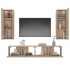 Set de muebles para TV 4 pzas madera contrachapada roble