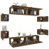 Set de muebles para TV 8 pzas madera contrachapada roble