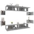 Set de muebles para TV 8 pzas madera contrachapada gris