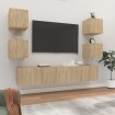 Set de muebles para TV 6 pzas madera contrachapada roble sonoma