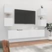 Set de muebles para TV 6 piezas madera contrachapada blanco