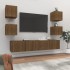 Set de muebles para TV 6 pzas madera contrachapada roble