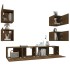 Set de muebles para TV 6 pzas madera contrachapada roble