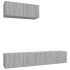 Set de muebles para TV 3 pzas madera contrachapada gris