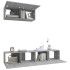 Set de muebles para TV 3 pzas madera contrachapada gris