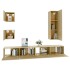 Set de muebles para TV 5 pzas madera contrachapada roble