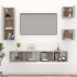 Set de muebles de TV 5 pzas madera contrachapada gris