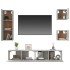 Set de muebles de TV 5 pzas madera contrachapada gris