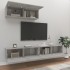 Set de muebles de TV 3 pzas madera contrachapada gris