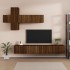 Set de muebles para TV 7 pzas madera contrachapada roble