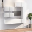 Set de muebles para TV 6 piezas madera contrachapada blanco