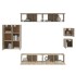 Set de muebles para TV 8 pzas madera contrachapada roble