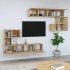 Mueble de pared para TV madera contrachapada color roble