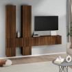 Mueble de pared para TV madera contrachapada roble marrón