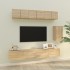 Set de muebles para TV 6 pzas madera contrachapada roble