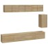 Set de muebles para TV 6 pzas madera contrachapada roble