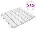 Baldosas de porche de madera de acacia 30 pzas blanco 30x30