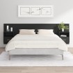 Cabecero de cama con mesitas madera contrachapada negro