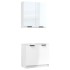 Set muebles de baño 2 piezas madera contrachapada blanco