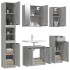 Set de muebles de baño 5 pzas madera contrachapada gris