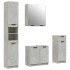 Set muebles de baño 4 piezas madera contrachapada gris