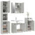 Set muebles de baño 4 piezas madera contrachapada gris