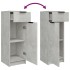 Set muebles de baño 4 piezas madera contrachapada gris