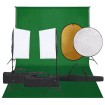 Kit de estudio fotográfico con set de luces, fondo y reflector