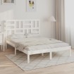 Estructura de cama de madera maciza de pino blanca 160x200 cm