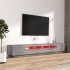 Set muebles TV con LEDs 3 pzas madera contrachapada gris