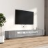 Set muebles TV con LEDs 3 pzas madera contrachapada gris