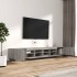 Set muebles TV con LEDs 3 pzas madera contrachapada gris