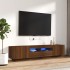 Set muebles TV con LED 2 pzas madera contrachapada roble