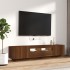 Set muebles TV con LED 2 pzas madera contrachapada roble