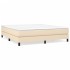 Estructura de cama box spring tela color crema 160x200