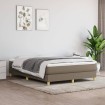 Estructura de cama box spring tela gris taupe 140x200 cm