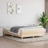 Estructura de cama box spring tela color crema 140x190