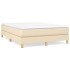 Estructura de cama box spring tela color crema 140x190