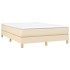 Estructura de cama box spring tela color crema 140x190