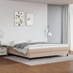 Estructura cama box spring cuero sintético capuchino 200x200 cm