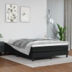 Estructura de cama box spring cuero sintético negro 140x200 cm