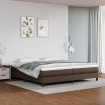 Estructura de cama box spring cuero sintético marrón 200x200 cm