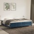 Estructura de cama box spring terciopelo azul oscuro 200x200