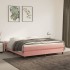 Estructura de cama box spring terciopelo rosa 180x200