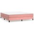 Estructura de cama box spring terciopelo rosa 180x200