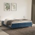 Estructura de cama box spring terciopelo azul oscuro 160x200