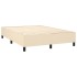 Estructura de cama box spring tela color crema 140x190