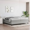 Estructura de cama box spring tela gris claro 200x200 cm