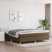 Estructura de cama box spring tela marrón oscuro 200x200 cm