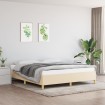 Estructura de cama box spring tela color crema 160x200 cm